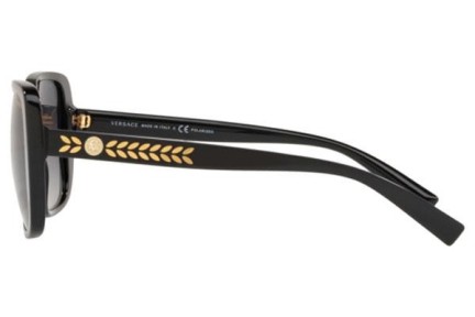 Okulary przeciwsłoneczne Versace VE4357 GB1/T3 Polarized Kwadratowe Czarne