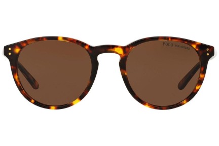 Okulary przeciwsłoneczne Polo Ralph Lauren PH4110 513483 Polarized Okrągłe Havana