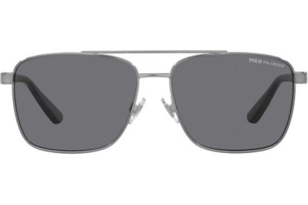 Okulary przeciwsłoneczne Polo Ralph Lauren PH3137 900281 Polarized Kwadratowe Srebrne