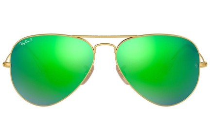 Okulary przeciwsłoneczne Ray-Ban Aviator Flash Lenses RB3025 112/P9 Polarized Pilotki (Aviator) Złote