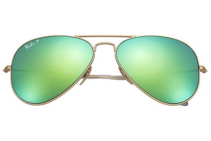 Okulary przeciwsłoneczne Ray-Ban Aviator Flash Lenses RB3025 112/P9 Polarized Pilotki (Aviator) Złote