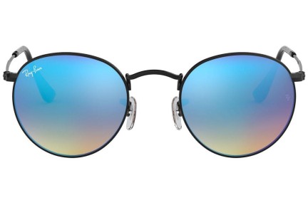 Okulary przeciwsłoneczne Ray-Ban Round Metal Flash Lenses Gradient RB3447 002/4O Okrągłe Czarne