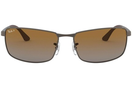 Okulary przeciwsłoneczne Ray-Ban RB3498 029/T5 Polarized Prostokątne Szare