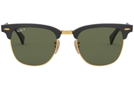 Okulary przeciwsłoneczne Ray-Ban Clubmaster Aluminum RB3507 136/N5 Polarized Browline Czarne