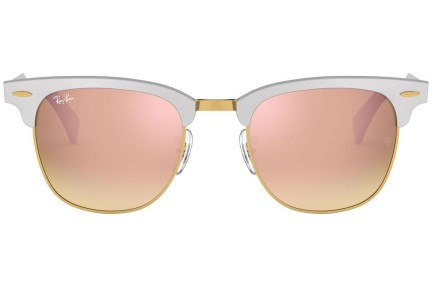 Sunglasses Ray-Ban Clubmaster Aluminum Flash Lenses Gradient RB3507 137/7O Browline Białe