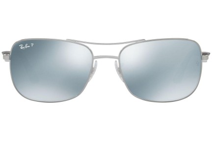 Okulary przeciwsłoneczne Ray-Ban RB3515 004/Y4 Polarized Pilotki (Aviator) Srebrne