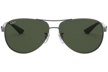 Okulary przeciwsłoneczne Ray-Ban Carbon Fibre RB8313 004/N5 Polarized Pilotki (Aviator) Srebrne