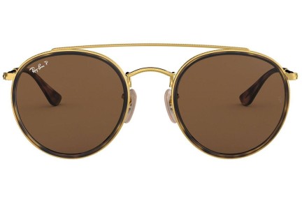 Слънчеви очила Ray-Ban Round Double Bridge RB3647N 001/57 Polarized Заоблени Хавана