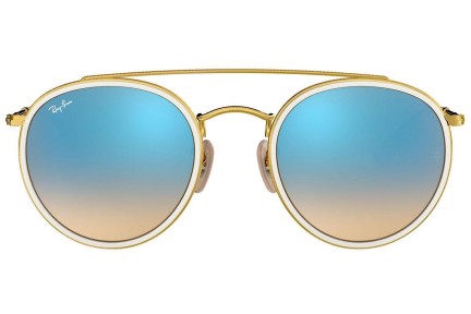 Okulary przeciwsłoneczne Ray-Ban Round Double Bridge RB3647N 001/4O Okrągłe Białe