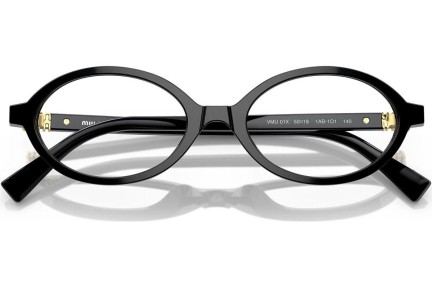 Okulary korekcyjne Miu Miu MU01XV 1AB1O1 Owalne Czarne