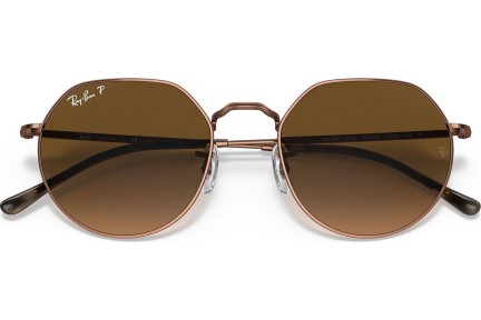 Слънчеви очила Ray-Ban Jack RB3565 9002M2 Polarized Заоблени Кафява