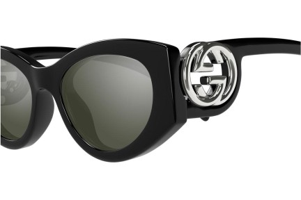 Okulary przeciwsłoneczne Gucci GG1691S 001 Owalne Czarne