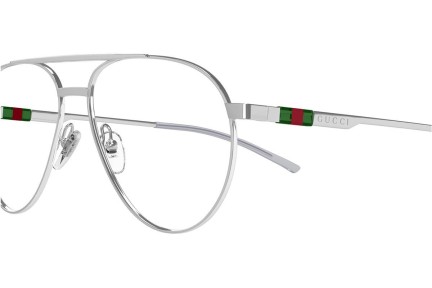 Okulary korekcyjne Gucci GG1679O 001 Pilotki (Aviator) Srebrne