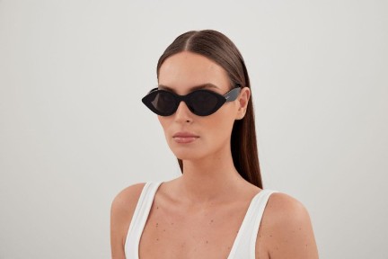 Solbriller Alaia AA0069S 001 Oval Sort