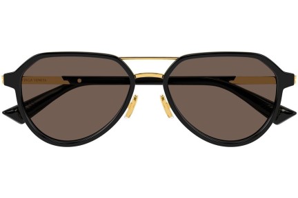 Okulary przeciwsłoneczne Bottega Veneta BV1373S 001 Okrągłe Czarne