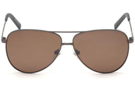 Okulary przeciwsłoneczne Timberland TB9179 08H Polarized Pilotki (Aviator) Srebrne