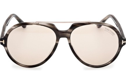 Okulary przeciwsłoneczne Tom Ford Aalto FT1210 56E Pilotki (Aviator) Szare