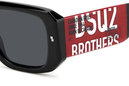 Okulary przeciwsłoneczne Dsquared2 D20107/S OIT/IR Prostokątne Czarne