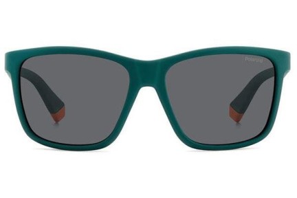 Okulary przeciwsłoneczne Polaroid Junior PLD8057/S DLD/M9 Polarized Kwadratowe Zielone