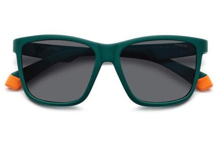 Okulary przeciwsłoneczne Polaroid Junior PLD8057/S DLD/M9 Polarized Kwadratowe Zielone