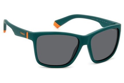 Okulary przeciwsłoneczne Polaroid Junior PLD8057/S DLD/M9 Polarized Kwadratowe Zielone