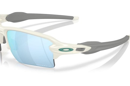 Okulary przeciwsłoneczne Oakley Flak 2.0 XL OO9188 9188K2 PRIZM Deep Water Polarized Prostokątne Białe
