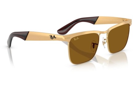 Okulary przeciwsłoneczne Ray-Ban Wayfarer Deluxe RB3875 927631 Kwadratowe Złote