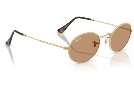 Okulary przeciwsłoneczne Ray-Ban Oval RB3547 001/53 Tiny Złote