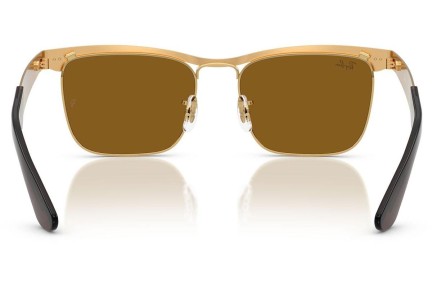 Okulary przeciwsłoneczne Ray-Ban Wayfarer Deluxe RB3875 927631 Kwadratowe Złote