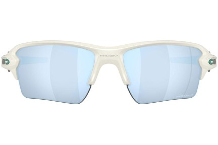 Okulary przeciwsłoneczne Oakley Flak 2.0 XL OO9188 9188K2 PRIZM Deep Water Polarized Prostokątne Białe