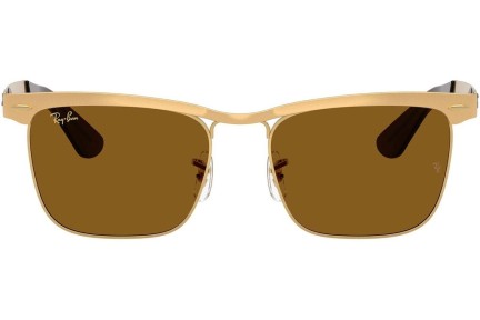 Okulary przeciwsłoneczne Ray-Ban Wayfarer Deluxe RB3875 927631 Kwadratowe Złote