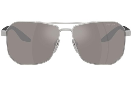 Okulary przeciwsłoneczne Prada Linea Rossa PSA53S 18X80I Kwadratowe Srebrne