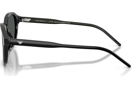 Okulary przeciwsłoneczne Emporio Armani EA4247U 501787 Okrągłe Czarne