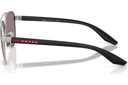 Okulary przeciwsłoneczne Prada Linea Rossa PSA52S 18X80I Pilotki (Aviator) Srebrne