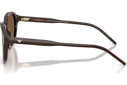 Okulary przeciwsłoneczne Emporio Armani EA4247U 625573 Okrągłe Brązowe