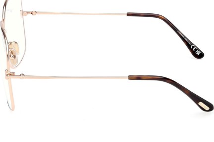 Okulary korekcyjne Tom Ford FT6048-B 028 Kwadratowe Złote