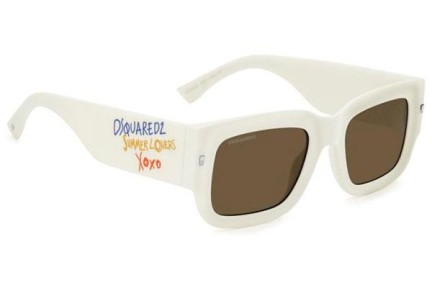 Okulary przeciwsłoneczne Dsquared2 D20089/S/SE SZJ/70 Kwadratowe Białe