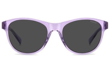 Okulary przeciwsłoneczne Polaroid Junior PLD8066/S 789/M9 Polarized Okrągłe Fioletowe