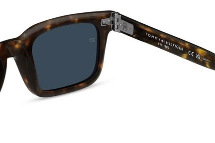 Okulary przeciwsłoneczne Tommy Hilfiger TH85/S 086/KU Prostokątne Havana