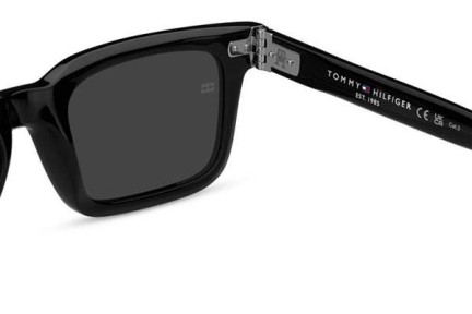 Okulary przeciwsłoneczne Tommy Hilfiger TH85/S 807/IR Prostokątne Czarne