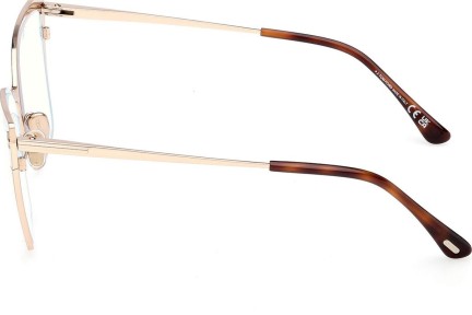 Okulary korekcyjne Tom Ford FT6051-B 028 Kocie oczy Złote