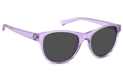 Okulary przeciwsłoneczne Polaroid Junior PLD8066/S 789/M9 Polarized Okrągłe Fioletowe