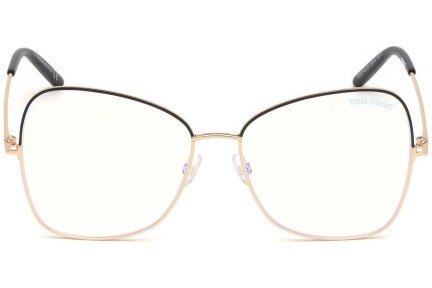 Okulary korekcyjne Tom Ford FT5571-B 001 Kocie oczy Czarne