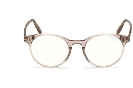 Okulary korekcyjne Tom Ford FT5695-B 045 Okrągłe Brązowe