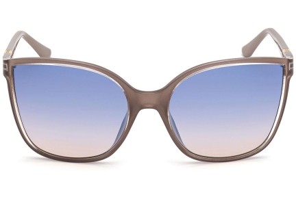 Okulary przeciwsłoneczne Guess GU7748 57X Kwadratowe Beżowe