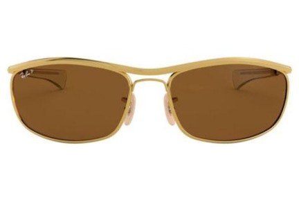Okulary przeciwsłoneczne Ray-Ban Olympian I Deluxe RB3119M 001/57 Polarized Prostokątne Złote