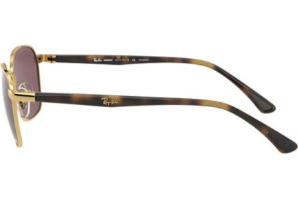 Okulary przeciwsłoneczne Ray-Ban RB3664CH 001/BC Polarized Kwadratowe Złote