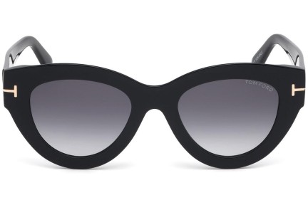 Okulary przeciwsłoneczne Tom Ford Slater FT0658 01B Kocie oczy Czarne