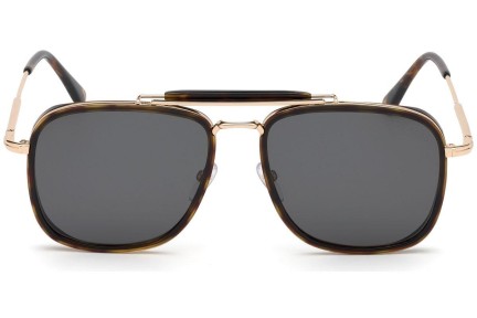 Okulary przeciwsłoneczne Tom Ford Huck FT0665 52A Pilotki (Aviator) Havana