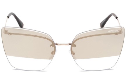 Okulary przeciwsłoneczne Tom Ford Camilla FT0682 28G Kocie oczy Złote